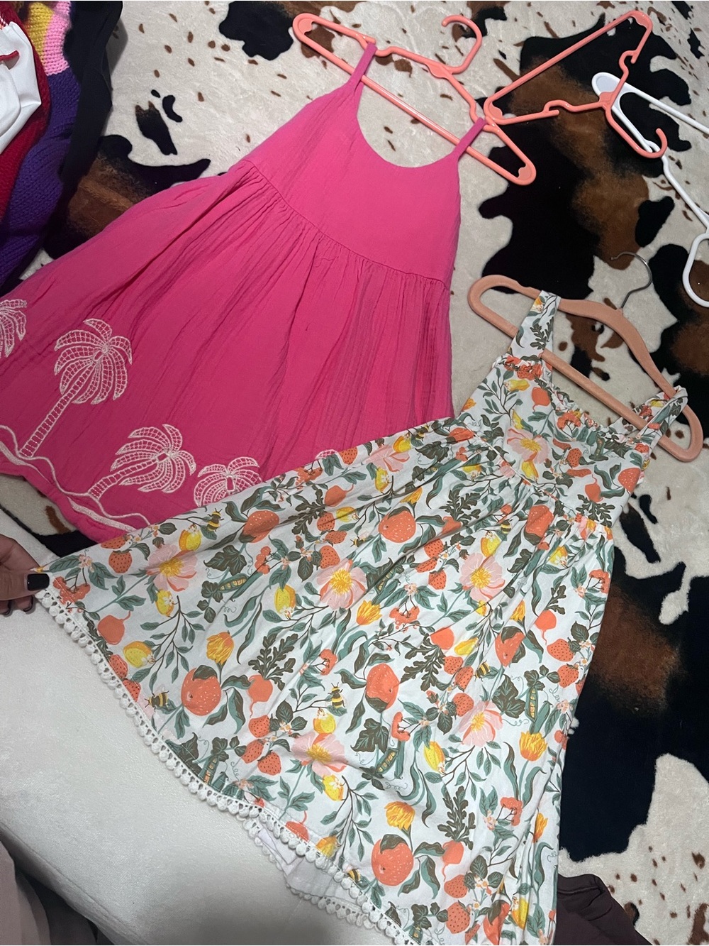 Girls' Pink Palm-Trim Sundress - Brand Unspecified